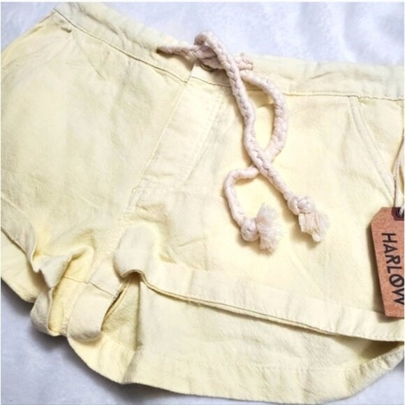 NWT Harlow Coastal Linen Cotton Blend Shorts Yellow M - Picture 5 of 14
